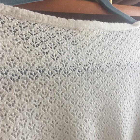 ModCloth Cream Peplum Crochet Sheer Lace Sweater - Picture 8 of 9